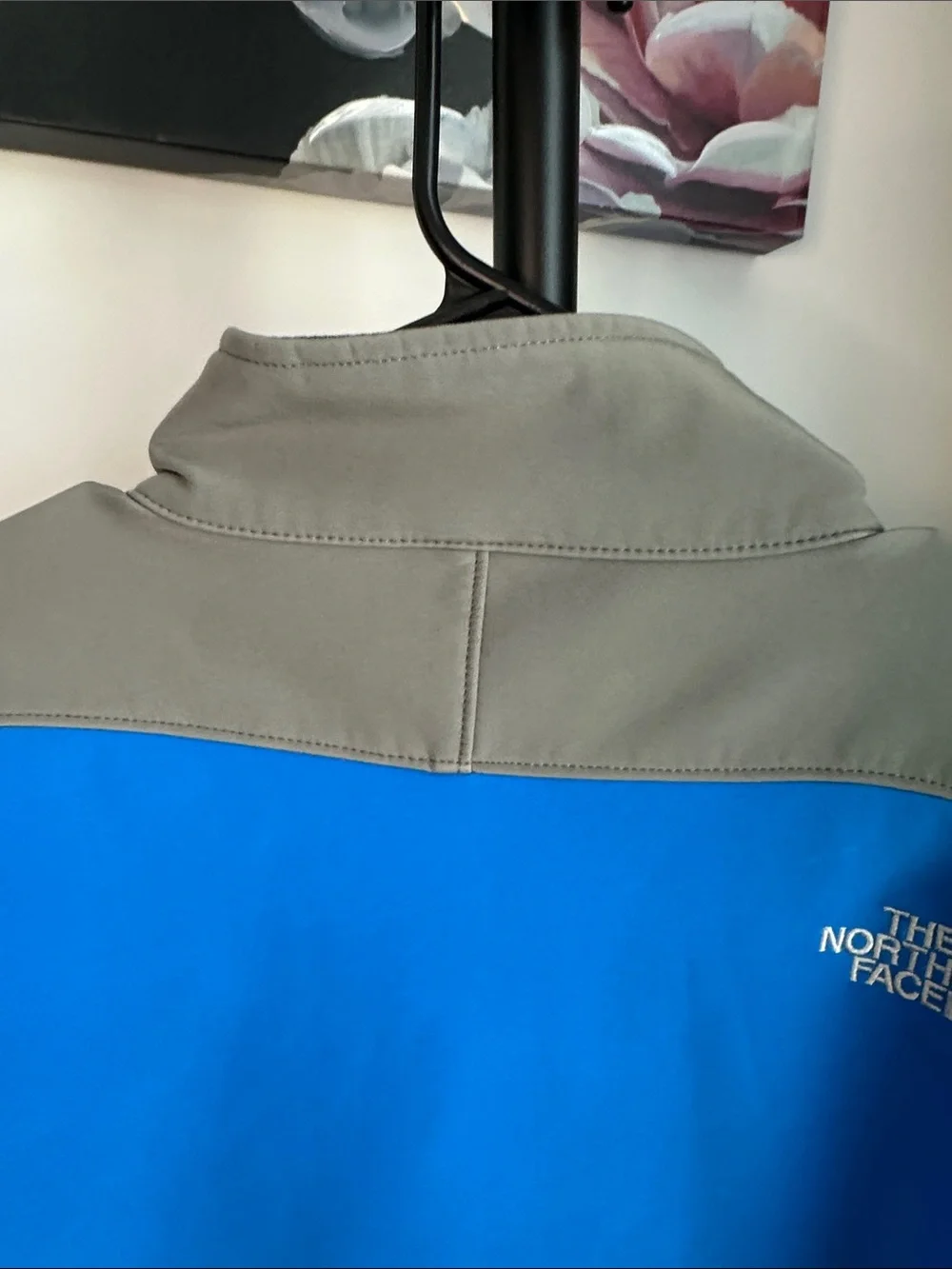The North Face Blue and Gray Softshell Jacket